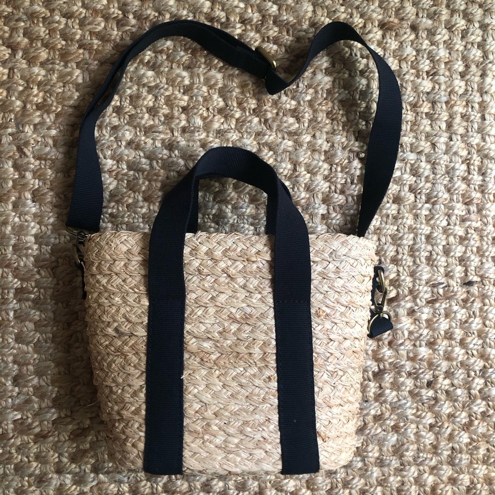 New: J Crew Raffia Straw Mini Tote Bag - Picture 3 of 16